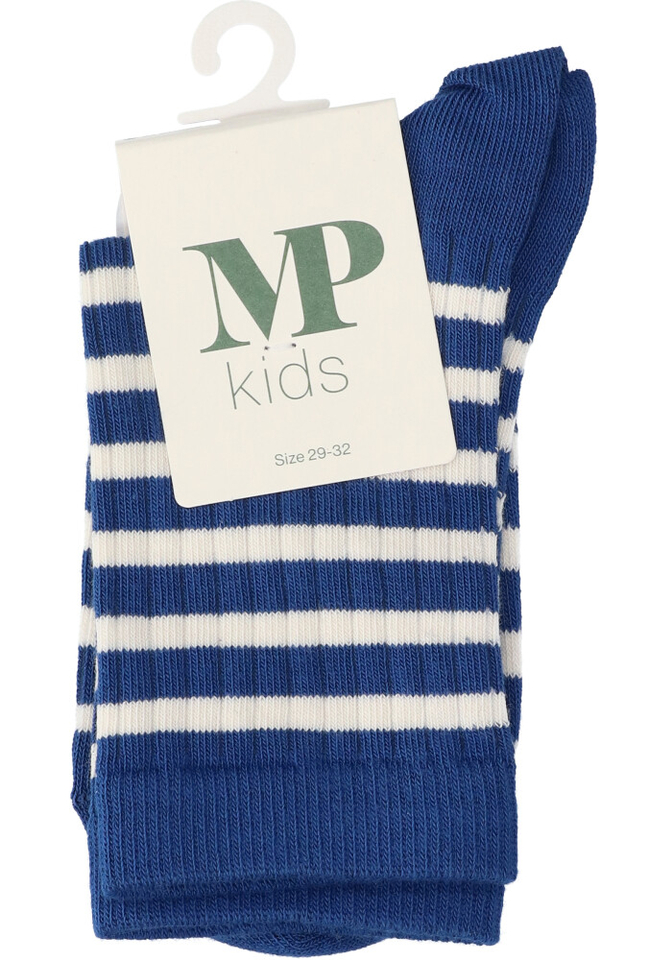 Blauw met wit gestreepte kousen MP Denmark 