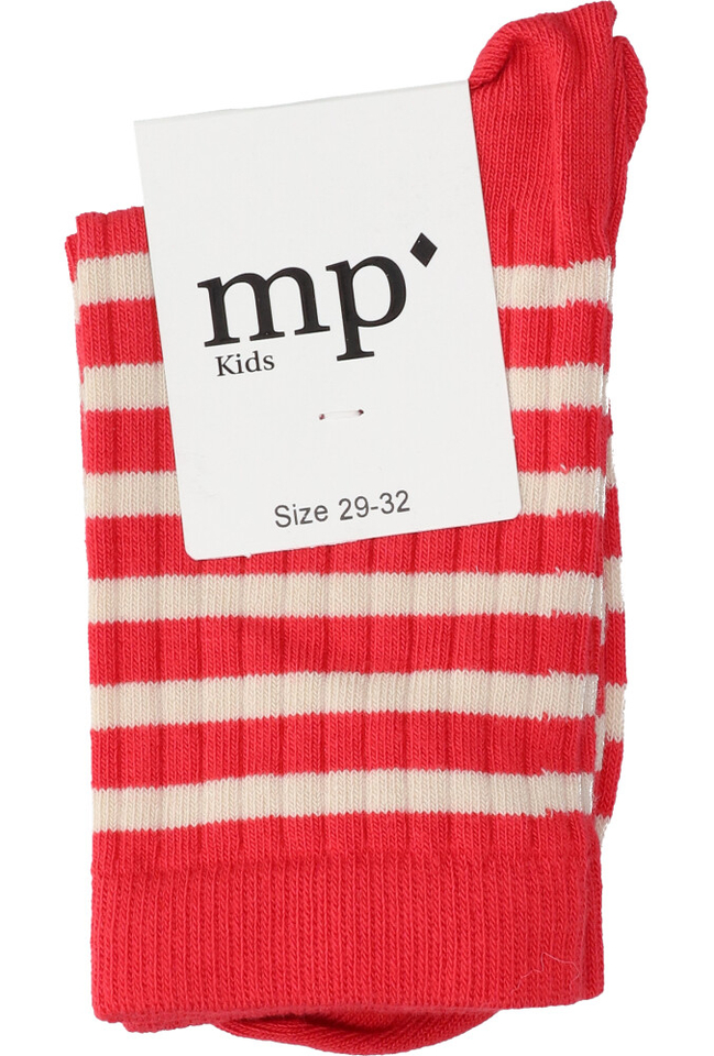 Rood met beige gestreepte kousen MP Denmark 