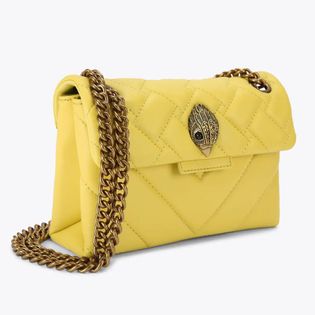 Kurt Geiger Geel mini leder Kensington crossbody