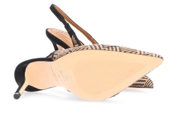 Bruin en zwarte pumps in rotan Kurt Geiger