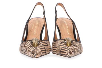 Bruin en zwarte pumps in rotan Kurt Geiger