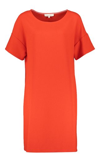 Rode jurk met structuur Marie Mero 