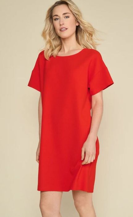 Rode jurk met structuur Marie Mero