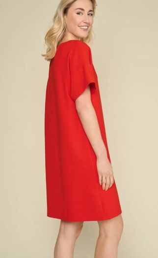Rode jurk met structuur Marie Mero 