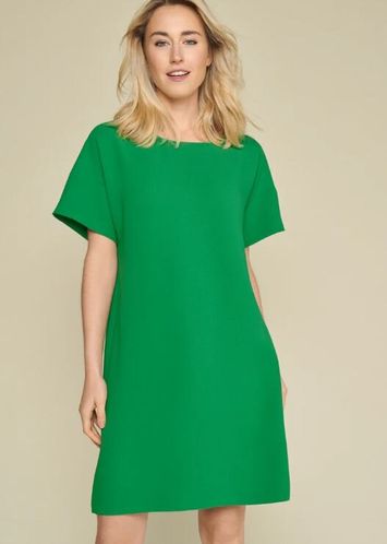 Felgroene jurk met boothals Marie Méro