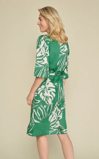 Groene katoenen hemd jurk met bloemenprint Marie Mero