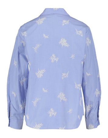 Blauwe katoenen bloes met bloemenprint Marie Mero 