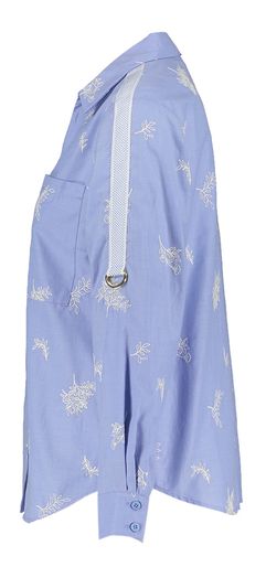 Blauwe katoenen bloes met bloemenprint Marie Mero 