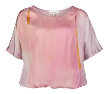 Paarse blouse met oranje details en korte mouwen Marie Méro