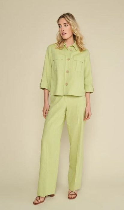 Groene linnen vest Marie Mero