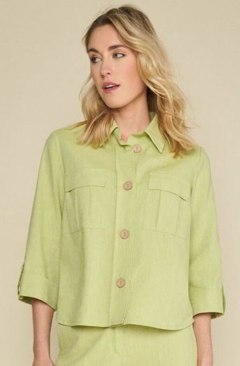 Groene linnen vest Marie Mero 