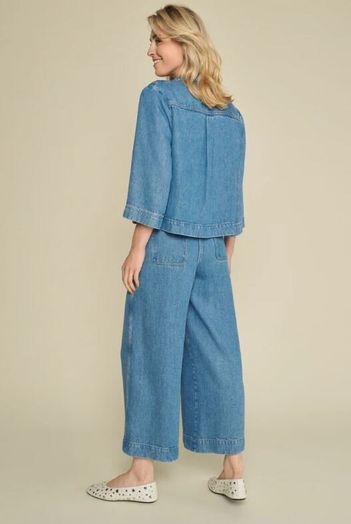 Blauwe openvallende jeansvest Marie Mero