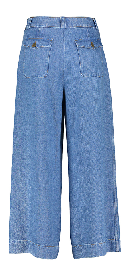 Blauwe wide leg jeans met opgestikte zakken Marie Mero