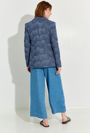 Blauwe wide leg jeans met opgestikte zakken Marie Mero