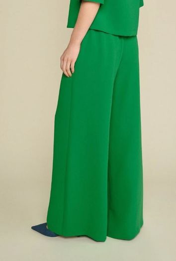 Felgroene losvallende broek met elastiek Marie Méro