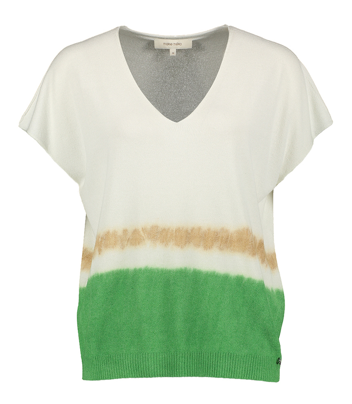 Witte trui met groene boord Marie Mero
