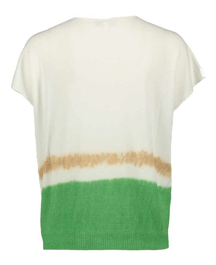 Witte trui met groene boord Marie Mero