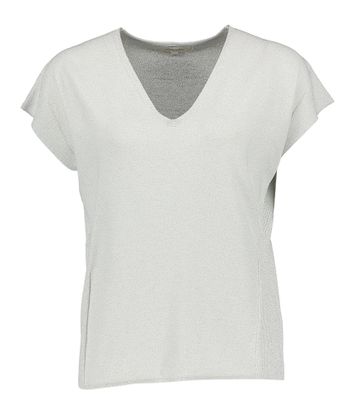 Zilverkleurige top met V-hals Marie Méro