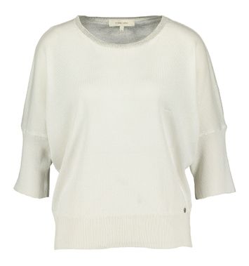 Wit en grijze pull met ronde hals en driekwart mouwen Marie Méro