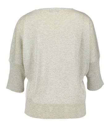 Wit en grijze pull met ronde hals en driekwart mouwen Marie Méro