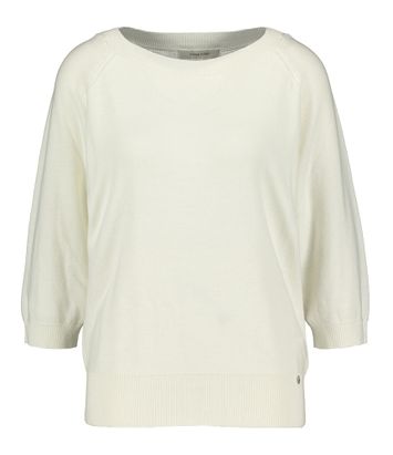 Witte pull met ronde hals en driekwart mouwen Marie Méro