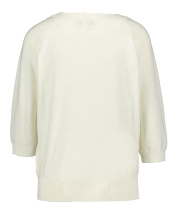 Witte pull met ronde hals en driekwart mouwen Marie Méro