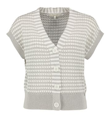 Grijs en witte gilet met korte mouwen Marie Méro