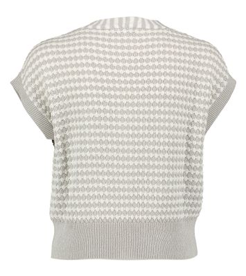 Grijs en witte gilet met korte mouwen Marie Méro