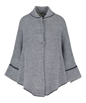Blauwe poncho met drukknopen Marie Mero