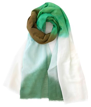 Appel, aqua en camel sjaal Marie Mero 
