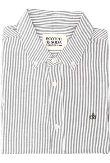 Wit katoenen hemd ( regular fit) met strepen en lange mouwen Scotch&Soda