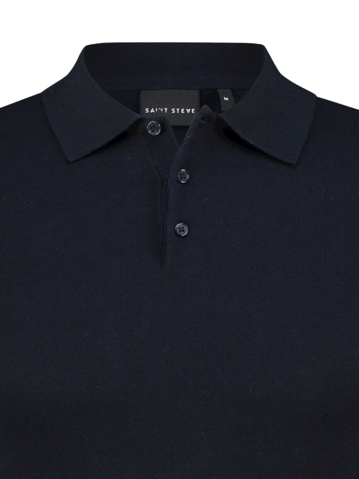 Donkerblauwe katoenen polo Chris Saint Steve