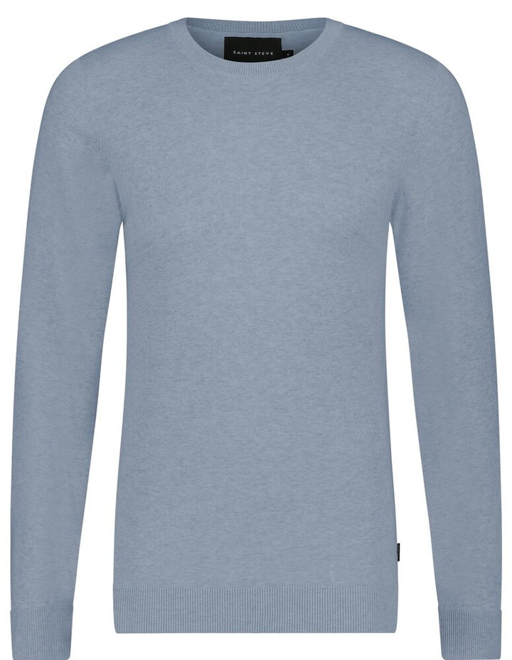 Blauwkleurige katoenen pull met ronde hals Bart Saint Steve