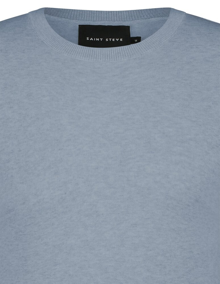 Blauwkleurige katoenen pull met ronde hals Bart Saint Steve