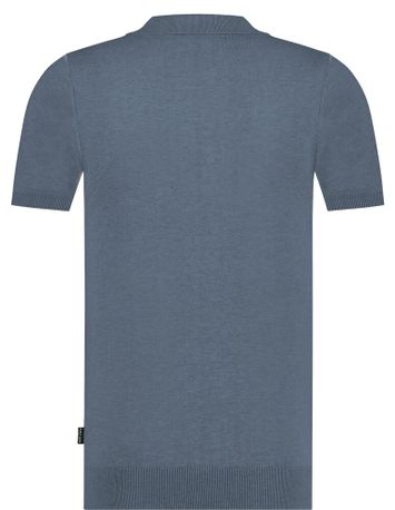 Iron blue katoenen polo Chris Saint Steve 