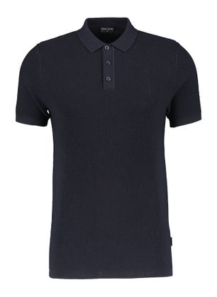 Saint Steve Donkerblauwe polo met structuur Stanley