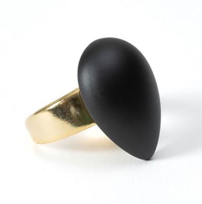 Zwarte ring in matkleur Mika