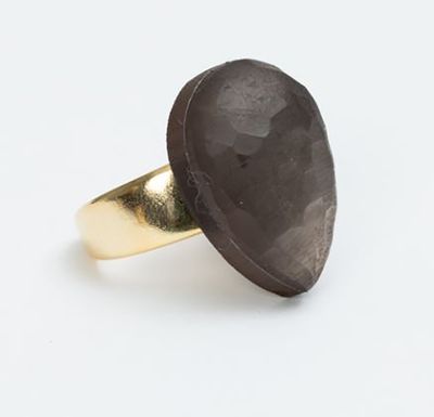 Taupe ring Vison Mika Laurence Delvallez