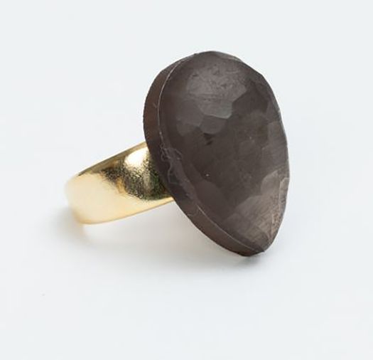Taupe ring Vison Mika Laurence Delvallez