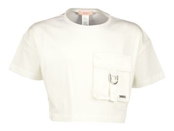 Witte korete t-shirt met borstzak Liu Jo 