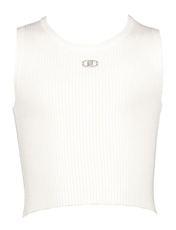Witte korte top in ribbel Liu Jo
