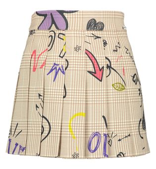 Liu Jo Taupe kleurige rok in rastermotief met multicolor speelse print