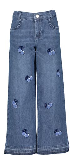 Blauwe straight jeans met kersen Liu Jo