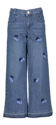 Liu Jo Blauwe straight jeans met kersen
