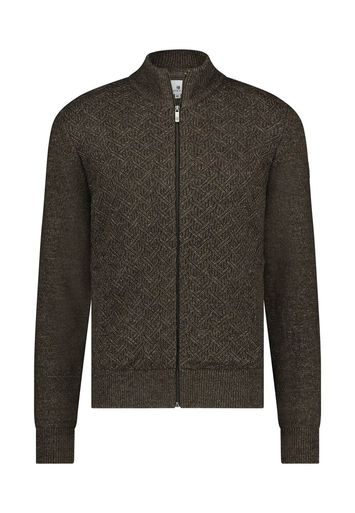 Bruine gilet met structuur en rits State Of Art