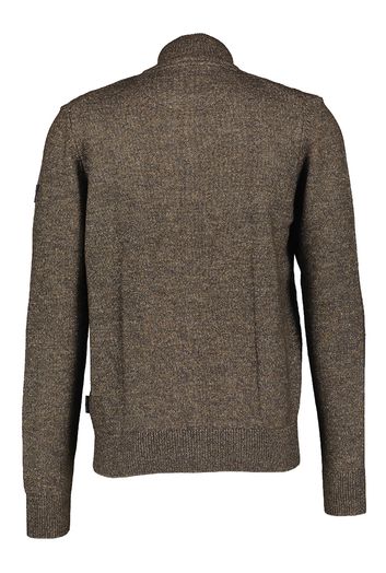 Bruine gilet met structuur en rits State Of Art