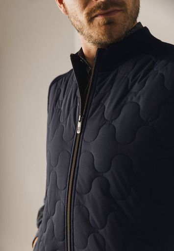 Donkerblauwegilet met rits  met structuur State Of Art