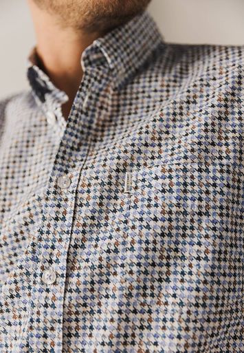 Blauw katoenen hemd (regular fit) met print en lange mouwen State Of Art