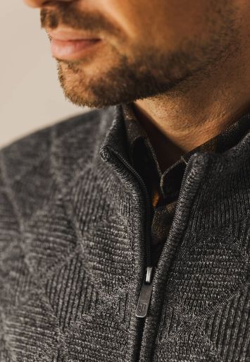 Bruin grijze gilet met rits State Of Art 