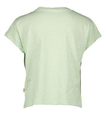 Muntgroene katoenen t-shirt met kleurrijke opdruk AO76